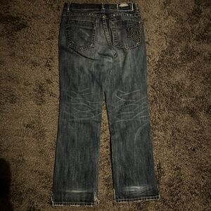MEK Dark Wash Slim Straight Jeans